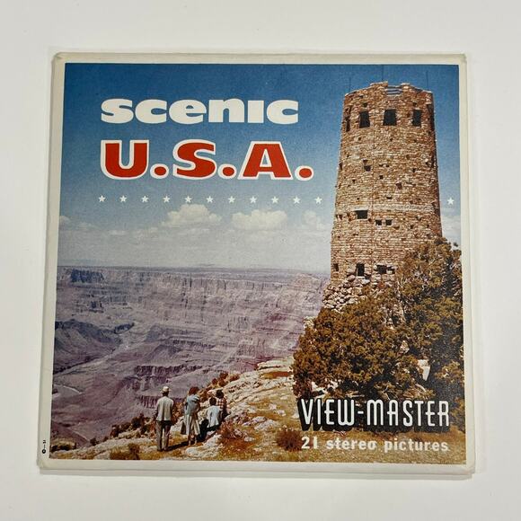 View-Master Scenic USA 3 reel packet/booklet A996 - flag stamp penny - Picture 2 of 9